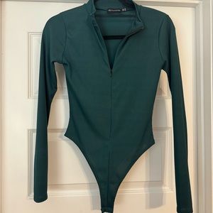 Half Zip Green Body Suit
